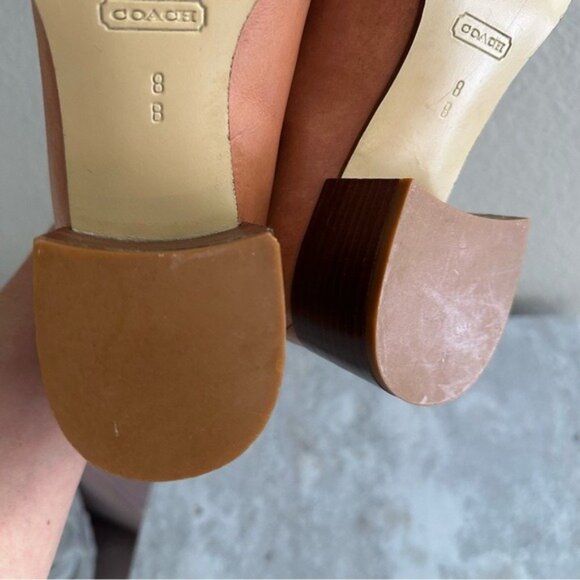 Coach Vintage Gertrude Heeled Loafers Black Leather Size 8B Classic Preppy - Picture 12 of 15